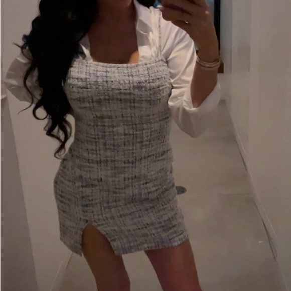 Blue and white tweed dress - Picture 1 of 1